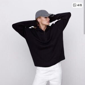 Zara Heavy Knit Zip Sweater